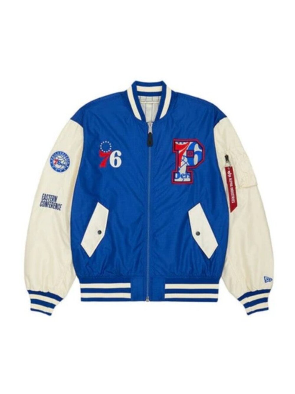 NWT Philadelphia 76ers New Era X Alpha Industries Bomber Jacket Reversible XL